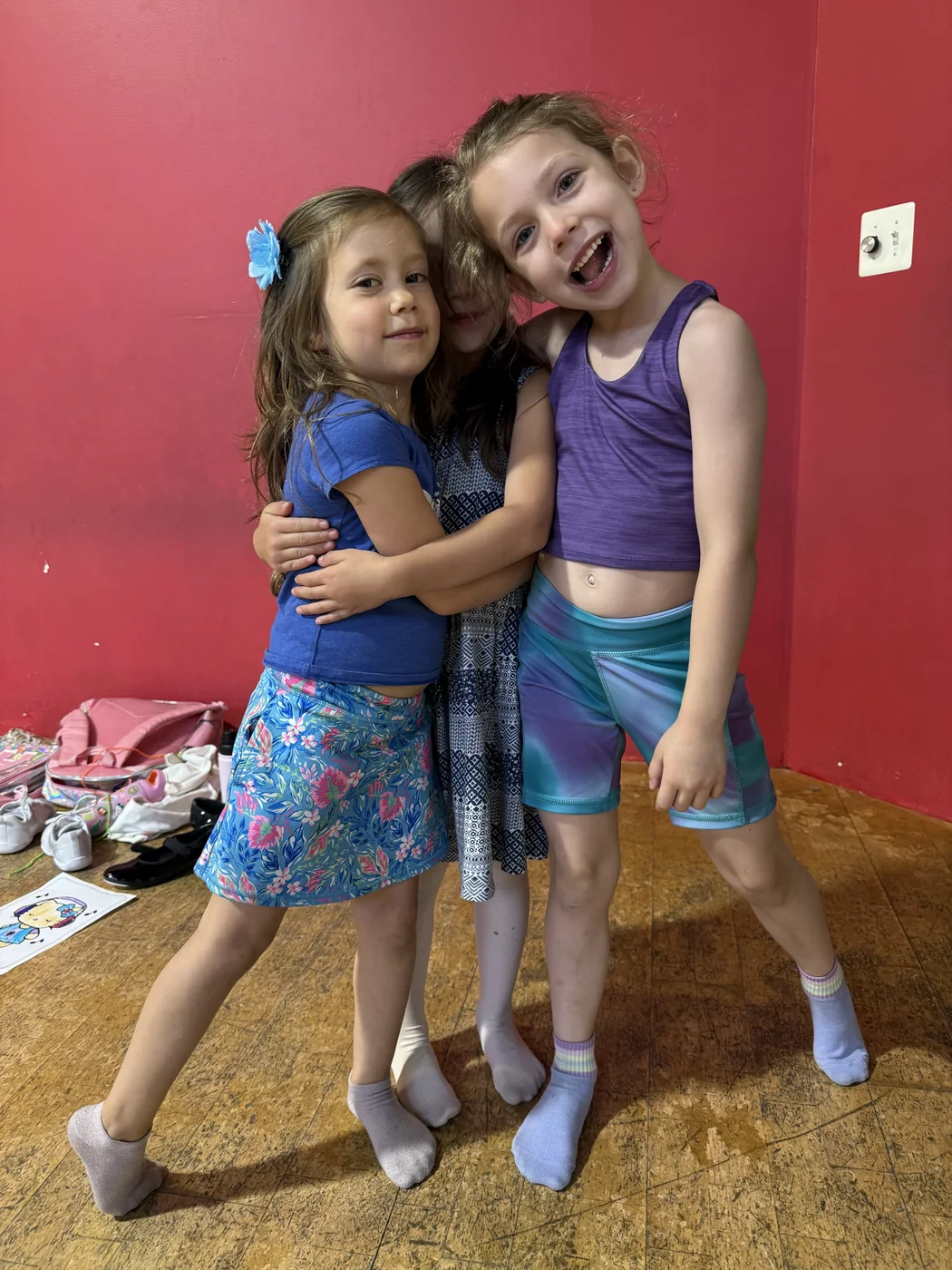 The whole summer camp gathered on the studio floor for a group photo